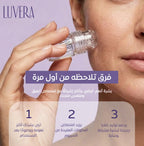 Person applying a skincare product with Luvera branding